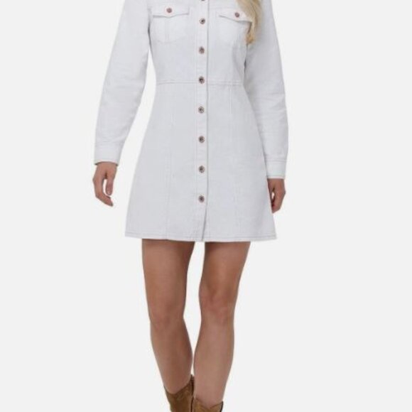 FRYE Denim Dress BONE Size Medium NWT - Picture 2 of 7